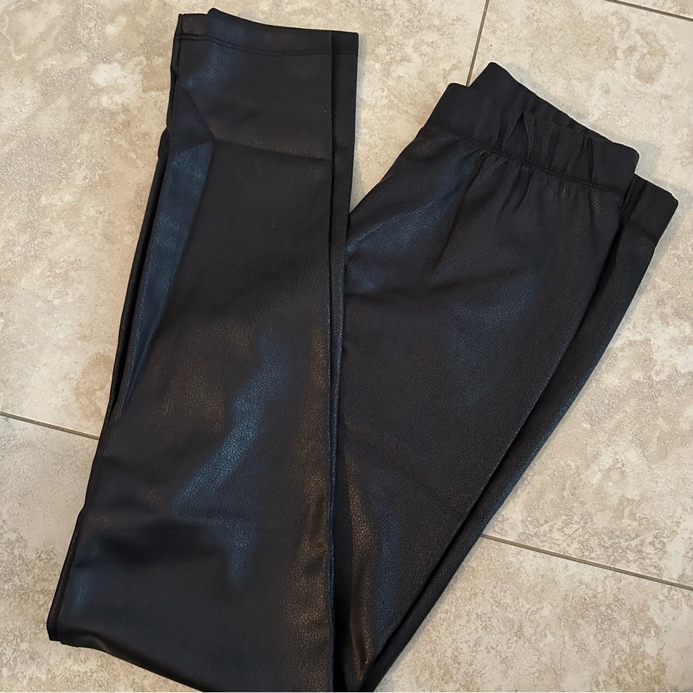 Chocolate faux leather croc leggings - Picture 2 of 6